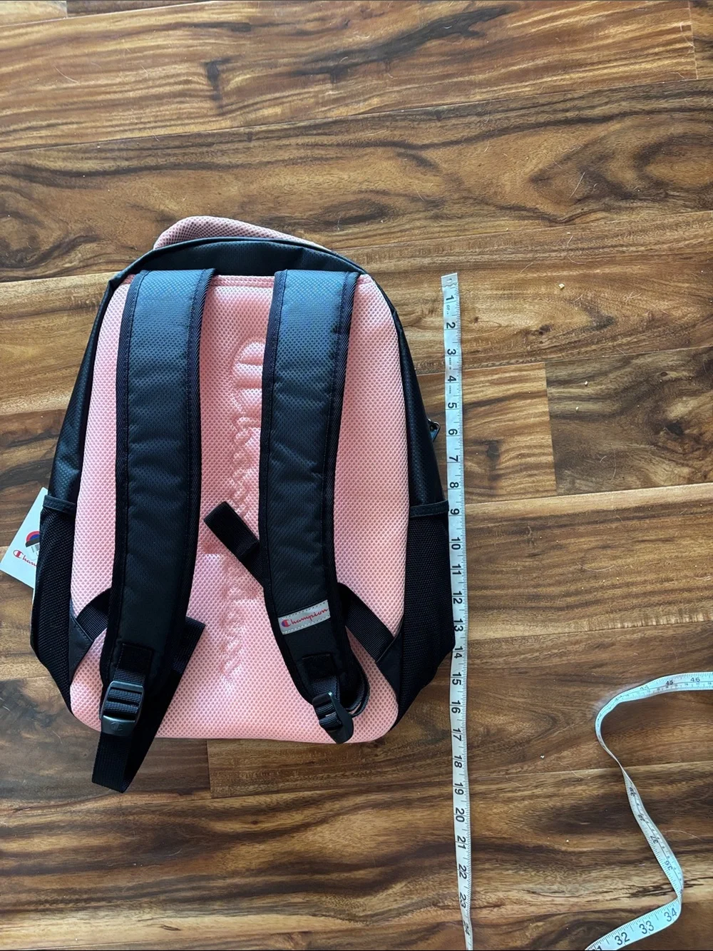 Champion Black Backpack with Pink Trim